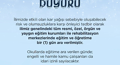 Yoğun Kar Yağışı Iğdır'da Eğitime Ara Verdirtti: Valilikten Önemli Duyuru