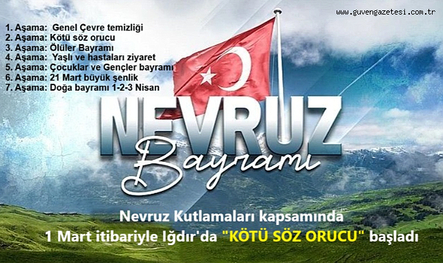 IĞDIR'DA 1 MART İTİBARİYLE KÖTÜ SÖZ ORUCU BAŞLADI