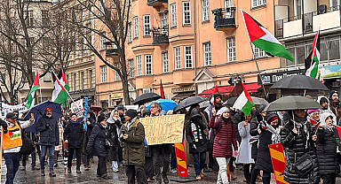 İsveç'te İsrail'in saldırılarına protesto
