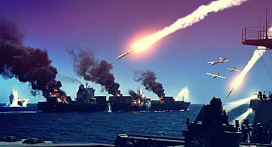 Savaş yeniden başladı! ABD dev gemiyi vurdu, İran'dan misilleme geldi