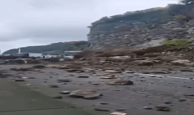 Artvin'de heyelan; yol ulaşım kapandı