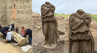Laodikeia'da molozların arasından 2 metrelik Athena heykeli çıktı