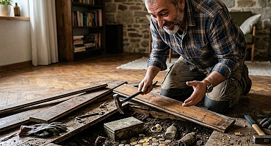 Evindeki parkeleri sökünce altında servet yattığını fark etti