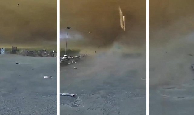 Dev hortum tesisi yuttu: Kamera her şeyi anbean kaydetti