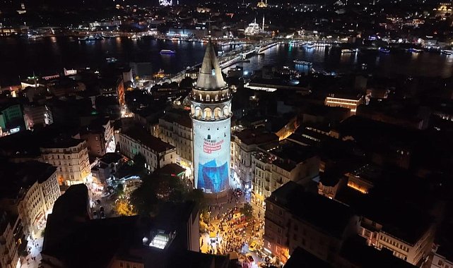 Dezenformasyonla mücadele mesajları Galata Kulesine yansıtıldı